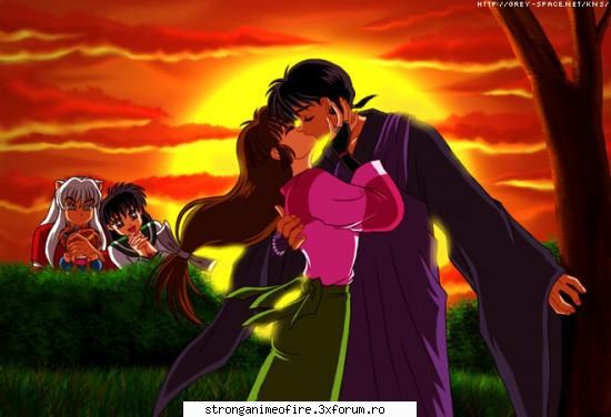 Sango and Miroku - pink - Inuyasha